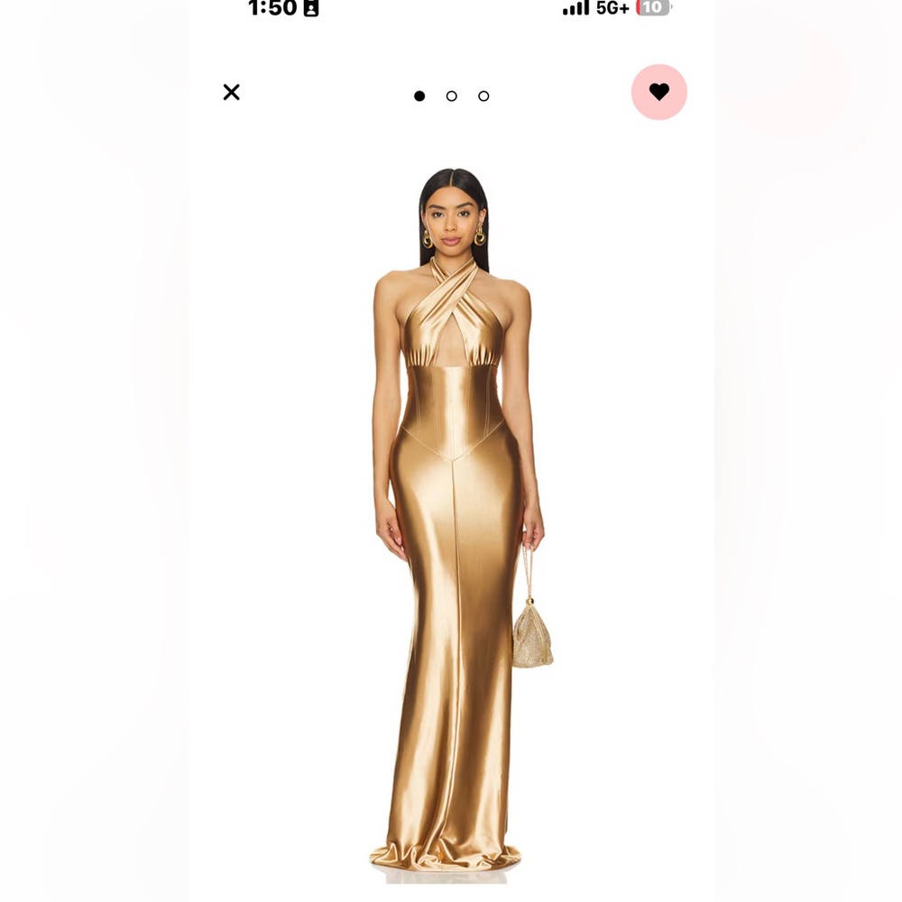 Retrofete Strapless Gold Gown